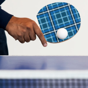 Raquette de Ping Pong Bleu Tartan Carreaux à Damie