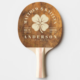 Raquette De Ping Pong Bloc de découpe Irish Lucky Clover Blason de maria