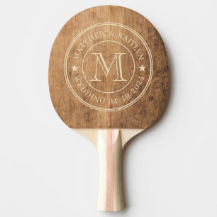 Raquette De Ping Pong Bloc de découpe vintage monogramme étoile de maria