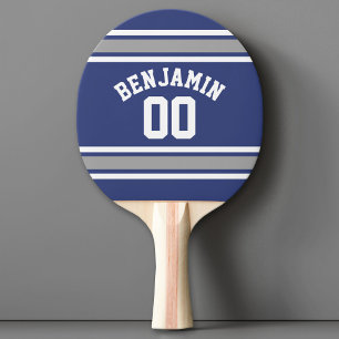 Raquette De Ping Pong Blue and Silver Sports Jersey Nom personnalisé Num