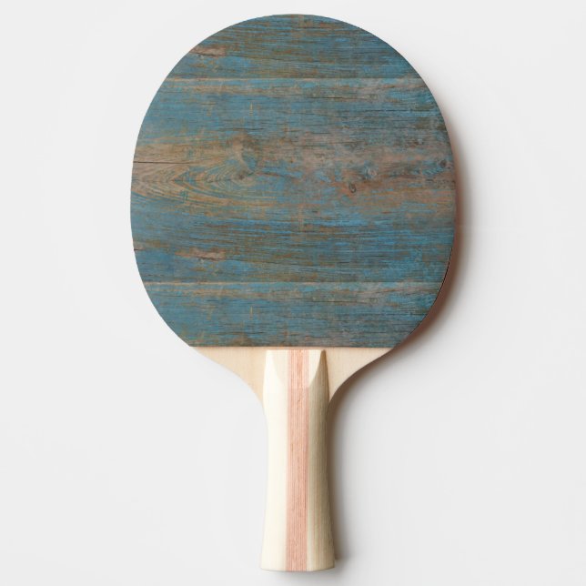 Raquette De Ping Pong Blue Faux Beach Bois Texture (Devant)