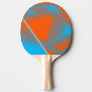 Raquette De Ping Pong Blue Grey Orange Ombre Géométrique Art Abstrait