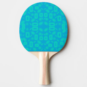 Raquette De Ping Pong Blue Turquoise Frosted Glass Motif Art Abstrait