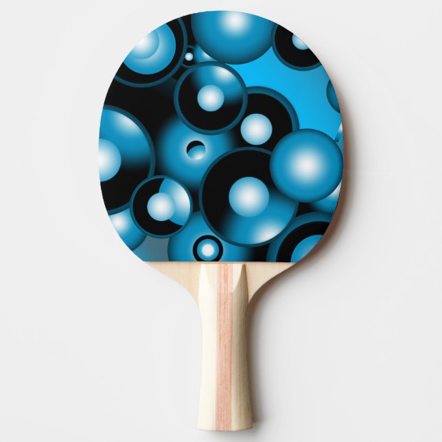 Raquette De Ping Pong Blues Cercle Concentré Orbital Art Abstrait (Devant)