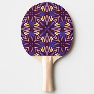 Raquette De Ping Pong Boho Blossom : Motif Floral Artistique Violet