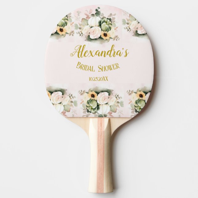 Raquette De Ping Pong Boho Fête de mariage élégante avec herbe de Pampas (Devant)