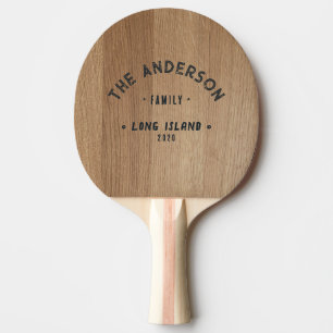Raquette De Ping Pong Bois de bouleau clair Nom de famille vintage bord 