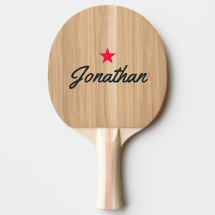 Raquette De Ping Pong Bois de Chêne Blanc Vintage Étoile Signature