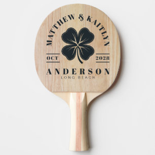 Raquette De Ping Pong Bois de frêne blanc Croix Irlandaise Chanceuse Crê