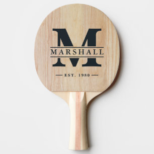 Raquette De Ping Pong Bois de frêne blanc - monogramme et superposition 