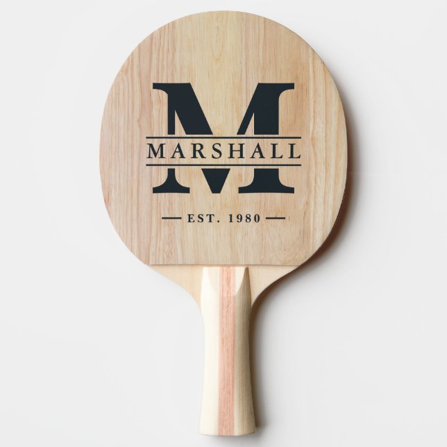 Raquette De Ping Pong Bois de frêne blanc - monogramme et superposition  (Dos)