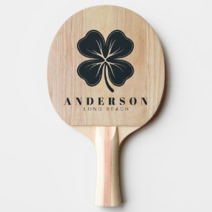 Raquette De Ping Pong Bois de frêne blanc trèfle à quatre feuilles avec 
