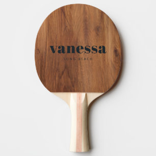 Raquette De Ping Pong Bois d'érable Minimal Moderne Classique Nom BK