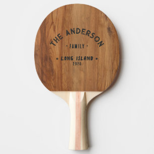 Raquette De Ping Pong Bois d'Érable Vintage Famille de Bord de Mer Nom B