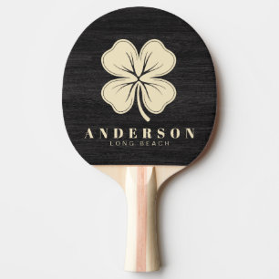 Raquette De Ping Pong Bois Foncé Modeste Trèfle à Quatre Feuilles avec N