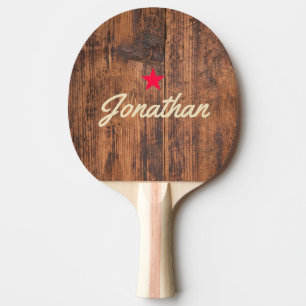 Raquette De Ping Pong Bois Récupéré Signature Étoile Vintage