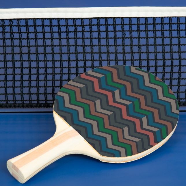 Raquette De Ping Pong Bois sombre Terre Zigzag Chevron  (Insitu)