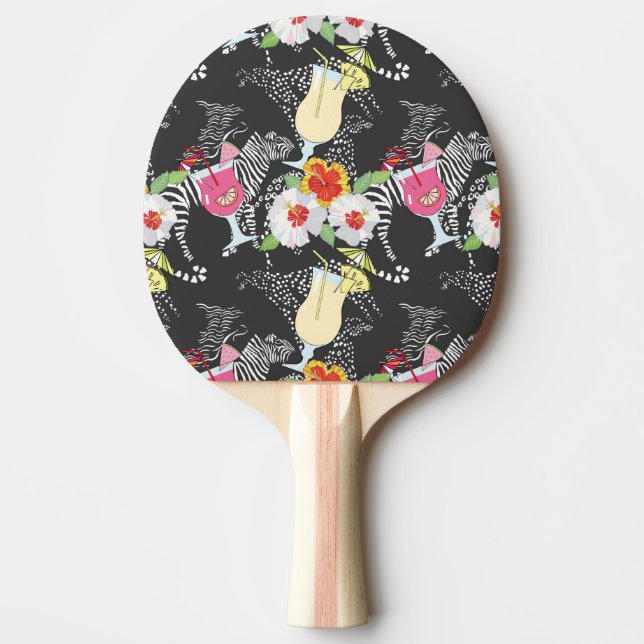 Raquette De Ping Pong Boissons Tropicales Avec Animaux (Devant)