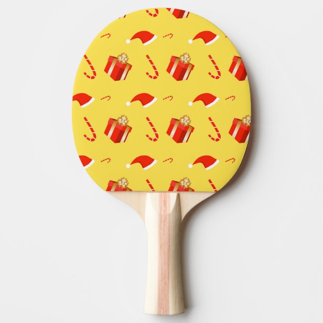Raquette De Ping Pong Boîte cadeau de Noël sucre de canne chapeau de Noë (Devant)