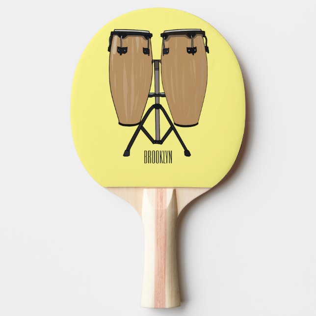Raquette De Ping Pong Bongo, dessin animé de batterie (Devant)