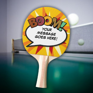 Raquette De Ping Pong BOOM Bulle de Parole Personnalisée Drôle Cool