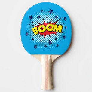 Raquette De Ping Pong BOOM coloré de style de bande dessinée