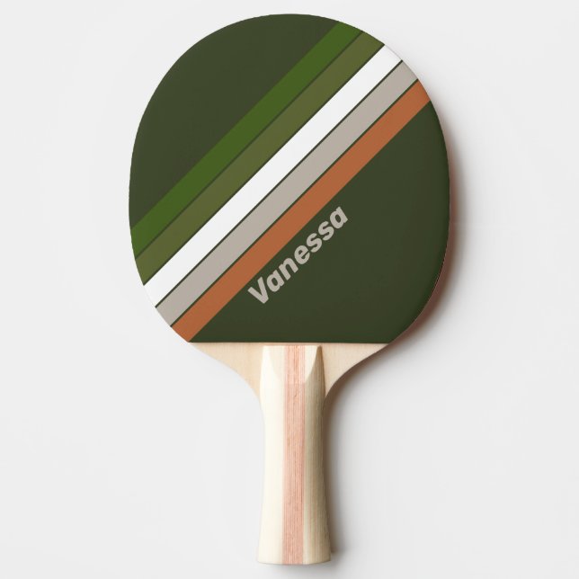 Raquette De Ping Pong Bosquet Brumeux Rayé avec Nom (Devant)