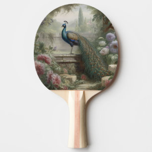Raquette De Ping Pong Botanique : paon en escalier dans un jardin anglai