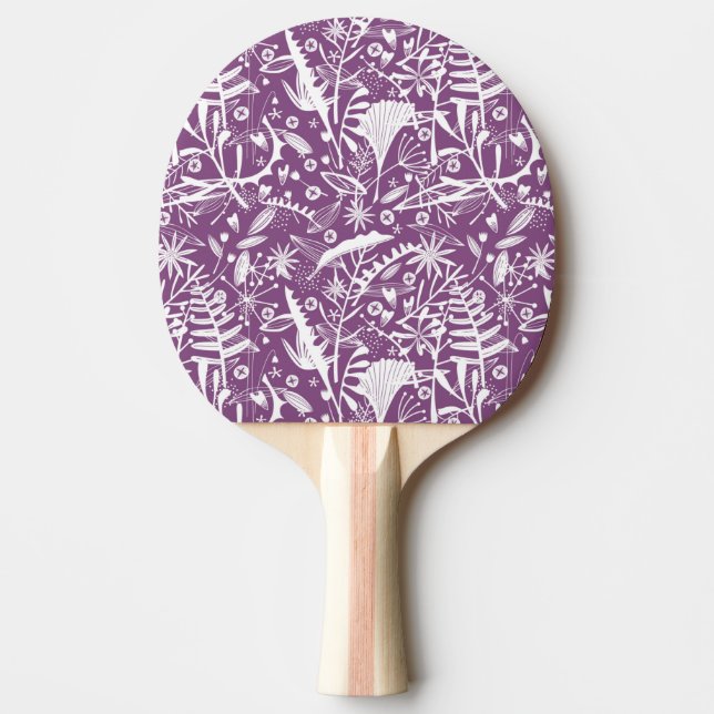 Raquette De Ping Pong Botanique violet moderne (Devant)