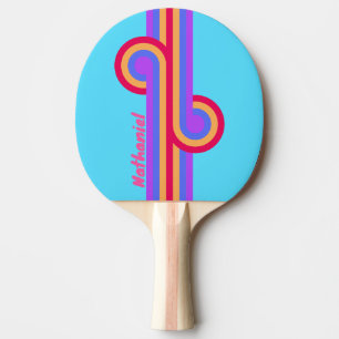 Raquette De Ping Pong Boucle à rayures de verre de mer avec nom