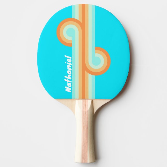 Raquette De Ping Pong Boucle à rayures Tropic Splash avec nom (Devant)