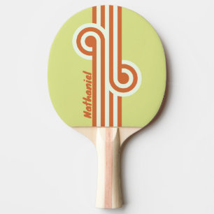 Raquette De Ping Pong Boucle de cactus de désert rétro avec nom