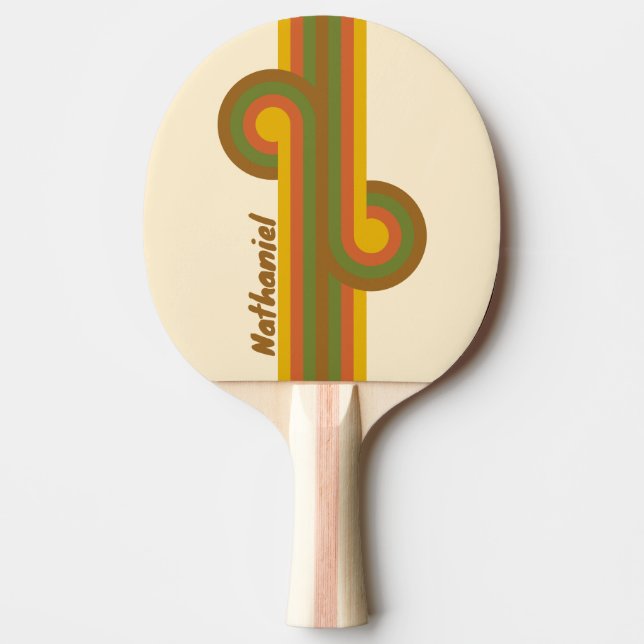 Raquette De Ping Pong Boucle de rayure de trèfle au lever du soleil avec (Devant)