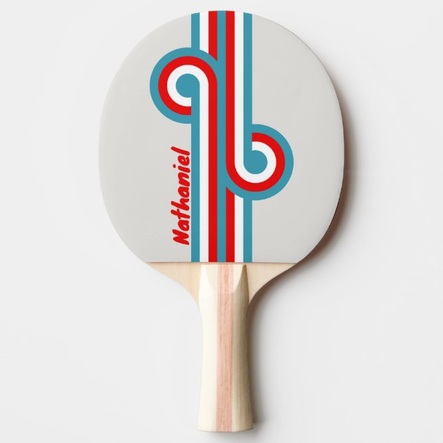 Raquette De Ping Pong Boucle de rayure Thunderbird avec nom (Devant)