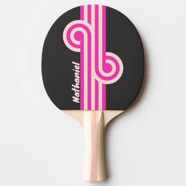 Raquette De Ping Pong Boucle Rétro Bubblegum avec Nom (Devant)