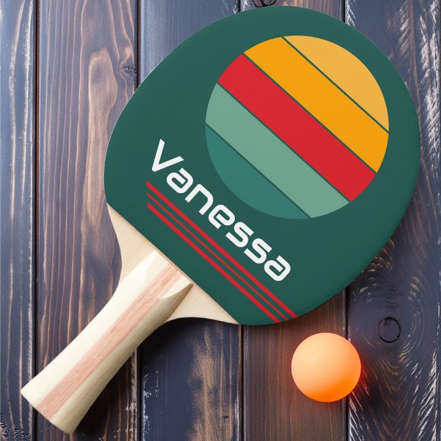 Raquette De Ping Pong Boucle verte Retro Rotation (Créateur téléchargé)