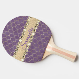Raquette De Ping Pong Boule de diamant à huile violette et or Personnali