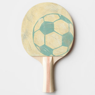Raquette De Ping Pong Boule de soccer bleu Pastel par Chariklia Zarris