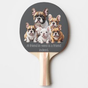 Raquette De Ping Pong Bouledogue français amis amusants bouledogues