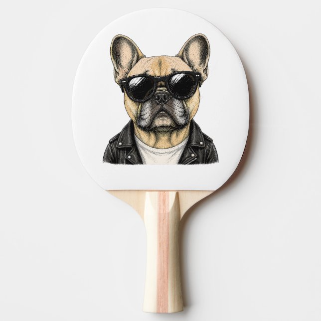 Raquette De Ping Pong Bouledogue français Graphique de chien cool (Devant)