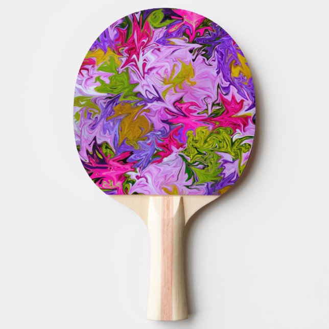 Raquette De Ping Pong Bouquet de couleurs Conception d'art abstrait colo (Devant)