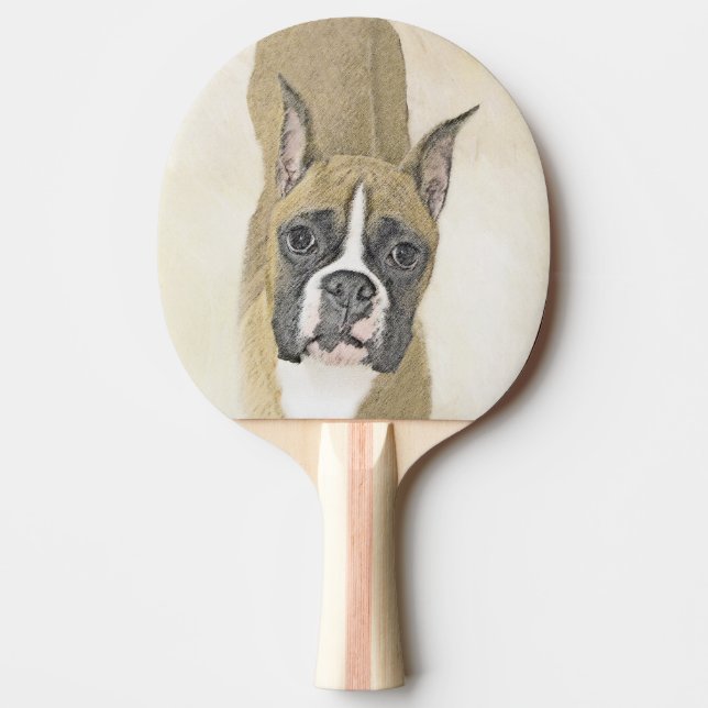 Raquette De Ping Pong Boxer Peinture - Cute Original Chien Art (Devant)