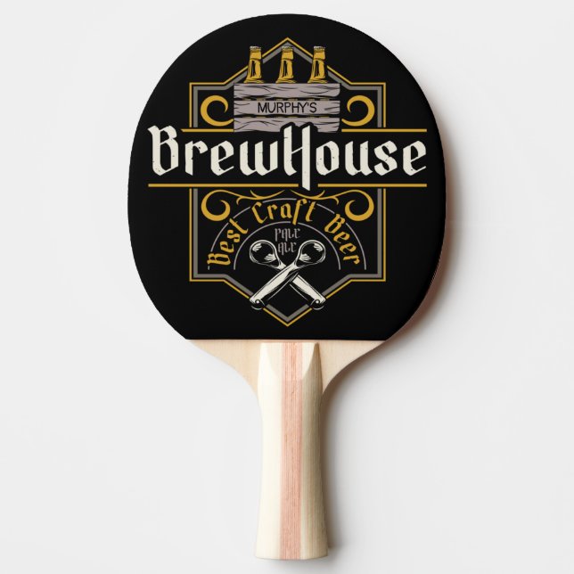 Raquette De Ping Pong BrewHouse personnalisée Meilleure bière artisanale (Devant)