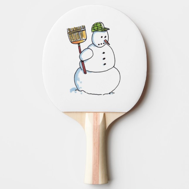 Raquette De Ping Pong Broom Snowman ping pong paddle (Devant)