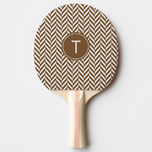 Raquette De Ping Pong Brown Herringbone Custom Ping Paddle