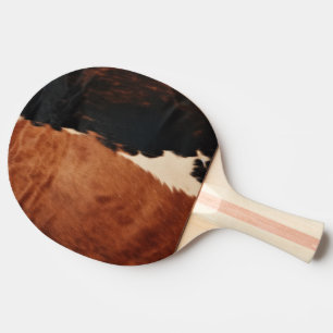 Raquette De Ping Pong Brown Noir Noir Faux Cowhide