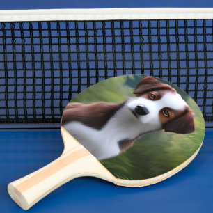 Raquette De Ping Pong Bruce The Border Collie Puppy, Ping Pong Paddle