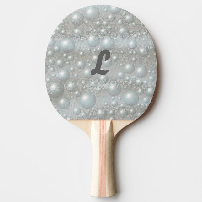 Raquette De Ping Pong Bubbles Perles Dentelle Monogramme Ping Paddles (Devant)
