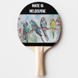Raquette De Ping Pong Budgie Perruche Oiseau Fabriqué à Melbourne Oiseau