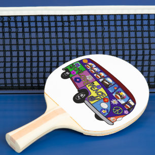 Raquette De Ping Pong Bus de la Paix du Singe Chaussette 